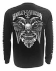 Harley-davidson Men s Skull Lightning Crest Graphic Long Sleeve Shirt  Black