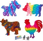 Bulk Lot Toy Fidget Sensory Pop Toy Farm Animal 8   18 Pack  Random Assorted