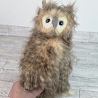 Hansa 12    Owl Swivel Head Plush Bird Brown Feathers Wings Stuffed Toy Realistic 