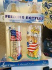Vintage Rare Luv    n Care Baby Bottles Nurser 8 Oz Usa American Flags Animals New