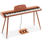 Mustar Brown 88 Key Semi Weighted Digital Piano Dual Keyboard Midi triple Pedal