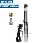4  Deep Well Submersible Pump 1hp 110v 60hz 33gpm 276  Max 1 1 4in Npt 100  Cord