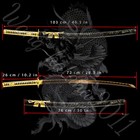 All Gold Sharp Japanese Samurai Katana Sword Full Tang Battle Ready 1095 Steel