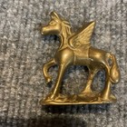Vintage Miniature Brass Pegasus Figurine 2 25 hx1 75 l