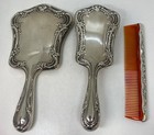 Gorham Sterling Holloware Vanity  27 3 Pc Set Mirror Brush Comb