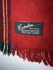 Cashmillion Scarf Red Plaid And Blue Fringe Trimmed Scarf