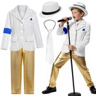 Boys Dance Star Costume Halloween Dance Outfit Set Authentic 80s Pop Star Costum
