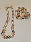 Vintage Multi-colored Simulated Tahitian Pearl Necklace   Bracelet Set