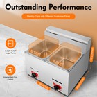 Lpg Commercial Propane Deep Fryer Countertop 12l Gas Fryer W  2 Baskets   2 Lids