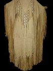 Women s Native American Suede Leather Fringe Dress Powwow Regalia Brown