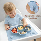Suction Plates For Baby Placemat Spoon Fork Set For Toddlers  Silicone Baby P   