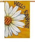 Spring Summer Floral House Flag For Outside 28x40 Inch Hello Sunshine Daisy 