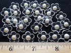 Sweet Lot 26 Clear Plastic Flower Buttons White Centers