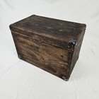 Antique Wooden Document Box Tool Keepsake Hand Cut Dovetails Rustic Primitive