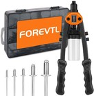 Rivet Gun Kit - 210 Pcs Pop Rivets   5 Interchangeable Heads  Heavy Duty Tool