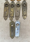 Lot Of 10   Vintage Art Deco Assorted  Door Knob Face Plates W  Key Holes