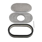 15 Inch Oval Full Finned Air Cleaner Assembly Kit Polished Aluminum