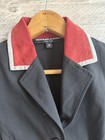 Charles Ancona Show Jacket Size 6 Black With Maroon And Grey Collar