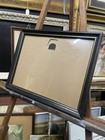 Vintage Black Oak Wooden Picture Frame Glass Ebonized Rustic Gold Trim 8 5 X 11