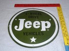 Vintage Willy s 4 Wheel Drive Military Jeep 11 3 4  Porcelain Metal Vehicle Sign