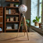 Floor World Globe With Wooden Teak Tripod Stand 56 Inch Modern Map Atlas Globe