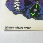 Rare Vintage  89 Wizard Wear Scull Skeleton Neon Blacklight Sticker