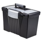Storex Portable File Storage Box W organizer Lid Letter legal Black 61510u01c