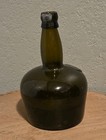 Antique 1800s  black  Glass Mallet Whiskey Liquor Bottle Mouth Blown 3 Pc Mold
