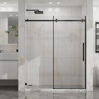 56-60 x72 single Sliding Shower Door-6mm Easyclean Tempered Glass  Black