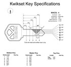 Kwikset  kw1  5 Pin Key Cut To Your Code Free Shipping