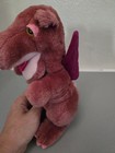 Vintage 1983 Dakin Red Dragon Plush Burgundy 9  Stuffed Animal