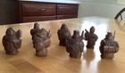 Vtg Japanese Netsuke The Lucky Gods Set Of 7 Very Detailed Carved Wooden Figures