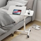 Adjustable Overbed Bedside Table With Wheels  Bed Desk  Over The Bed Table