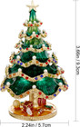 Hand Painted Enamel Christmas Tree Trinket Box  Hinged Jewelry Organizer Storage