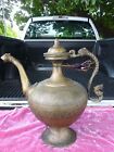 Antique Mughal Islamic Bronze Aftaba   Ewer With Lions Head Spout And Handle