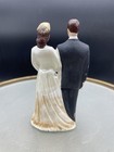 Vintage 1940s-50s Chalkware 4    Wedding Cake Topper Bride   Groom