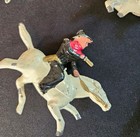 Vintage Lead Toy Lot - 5 Hand-painted Figures     Cowboy Theme Broken