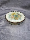 Vintage Daher Floral Decorative Oval Tin  Made In England 11101- Yellow Floral