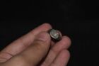 Genuine Ancient Medieval Bronze Ring With Engraved Bezel Circa 7th Century Ad