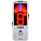 Chromatic Tuner Pedal True Bypass For Electric Acoustic Guitar Led Display Metal