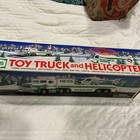 1995 Hess Gasoline fuel Toy Truck And Helicopter With Original Box Vintage