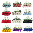 10pcs Silk Roses Long Stem Artificial Flowers Wedding Home Decor - Choose Color