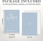 Wedding Invitations - Minimalism Blue - 25 Wedding Invites With Envelopes  Doubl
