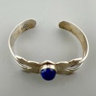 Vintage Taxco Mexico Bracelet Lapis Blue Stone Cabochon Sterling Silver