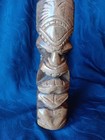Vintage Hawaii Handmade Solid Wood Totem Pole Signed 9  Hawaiian Tiki Decor 