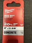 Milwaukee 48-20-5408 Sds-max 1-piece Core 2  X 11-3 8  New