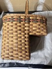 Vintage Rustic Country Woven Stair Step Wicker Basket Cottagecore