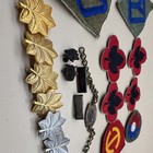 Vintage Wwii Us Army Officer Insignia   Patch Lot - Sweetheart Id Bracelet  