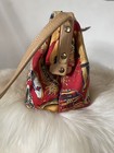 Vintage80s 90s Hinge Doctors Bag Crossbody Satchel Tan Leather   Moccasin Print