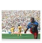 Faustino Asprilla Signed Colombia Photo Framed World Cup Coa